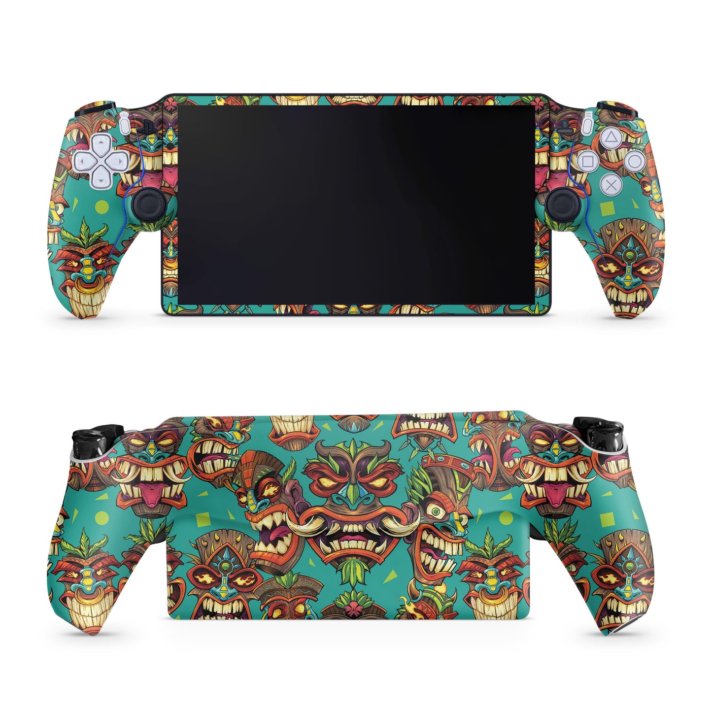 Gaming Skin Compatible with PS5 Portal Remote Player - Crazy Tikis - Premium 3M Vinyl Protective Wrap Decal Cover - Easy to Apply | Crafted in The USA