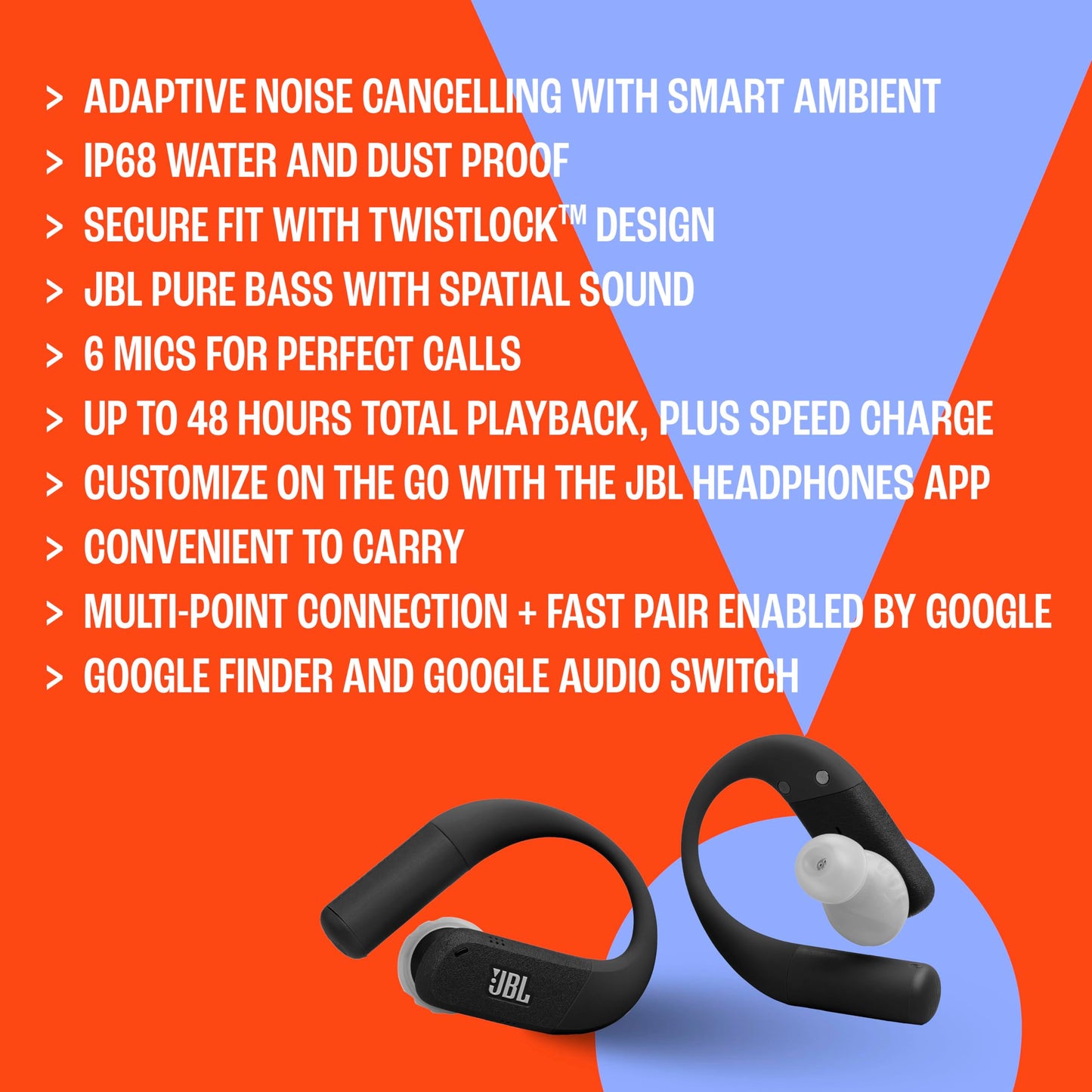 JBL Endurance Peak 4 - Cancelling Sport Earbuds - White