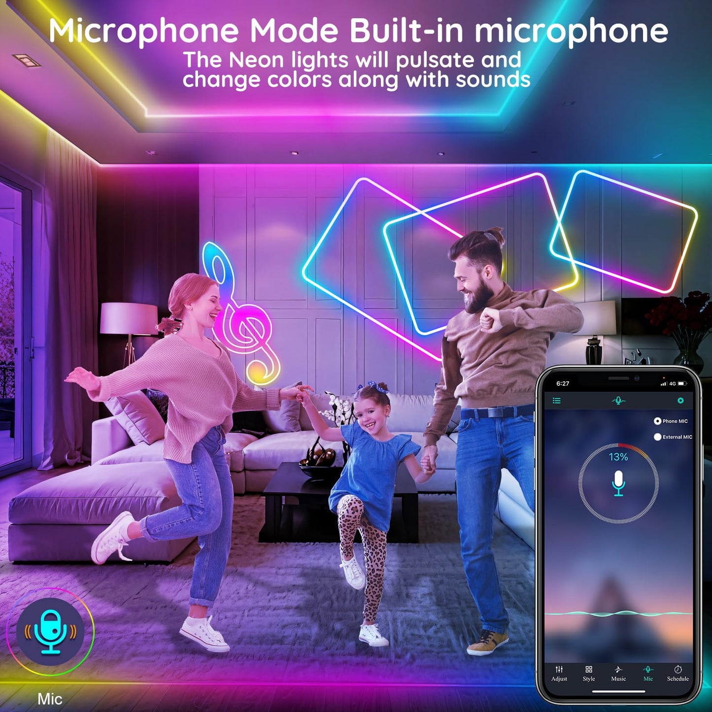 FBZ 200Ft Led Rope Lights, Flexible Neon Lights Control with App/Remote, Multiple Modes, IP65 Outdoor RGB Waterproof, Music Sync Gaming Light Strip