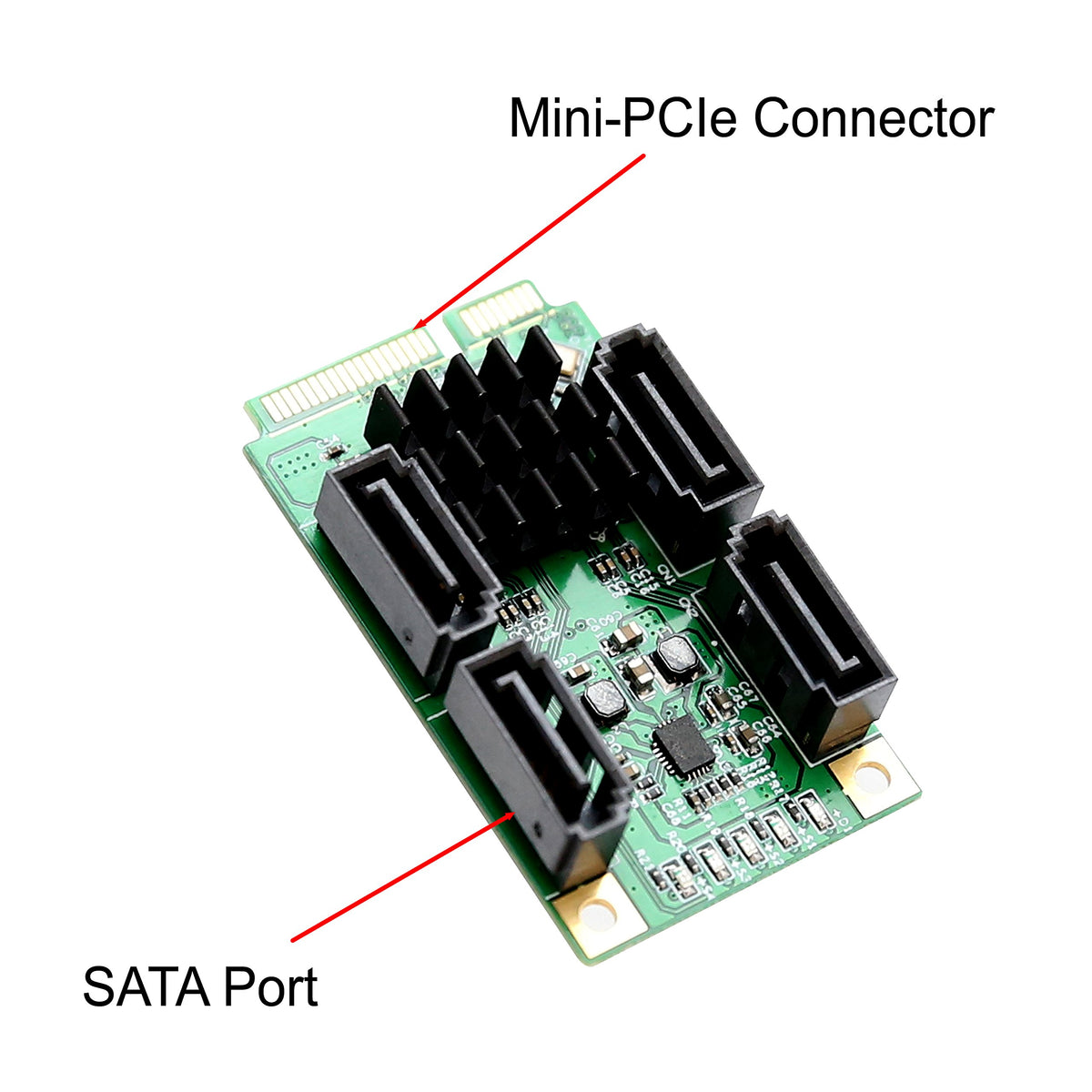 IO Crest 4 Port SATA III Mini Pci-E Controller Card Components Other SI-MPE40125