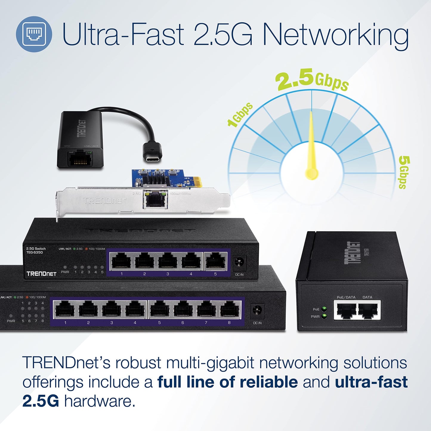 TRENDnet 2.5G PoE+ Injector, TPE-215GI