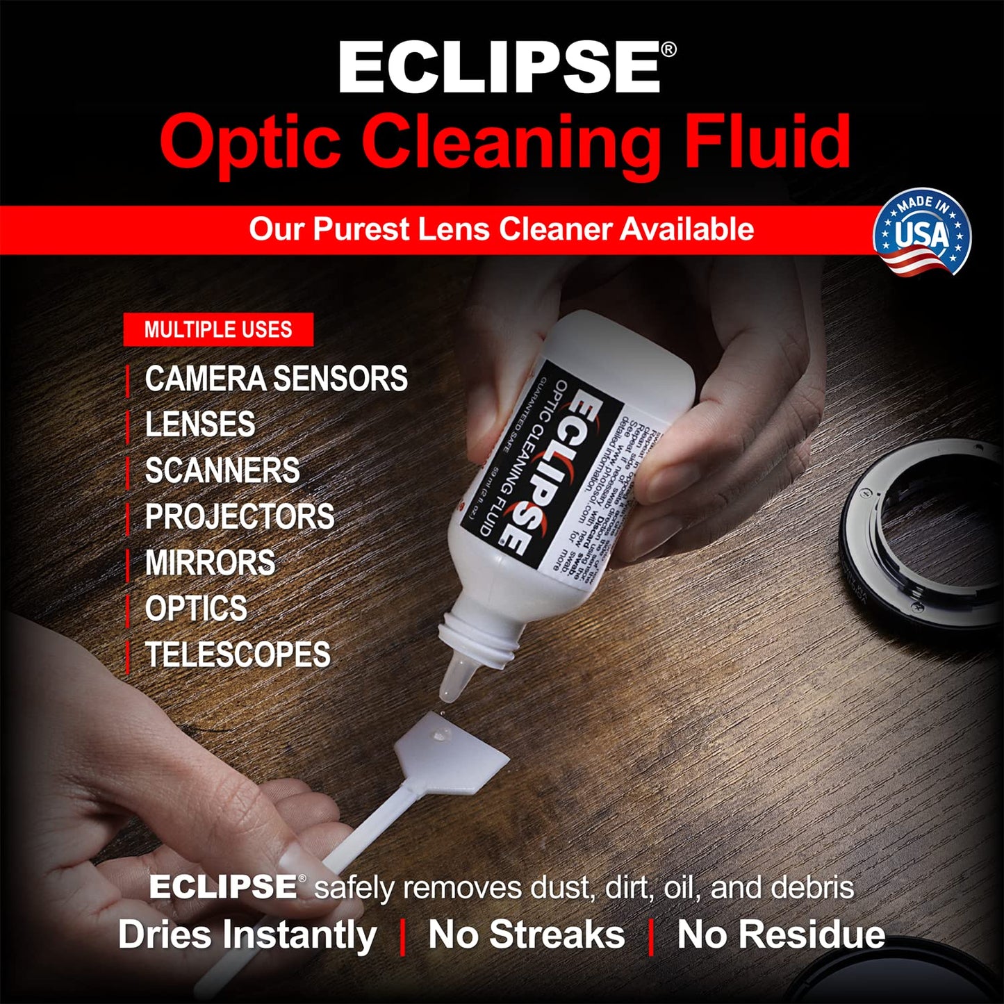 Photographic Solutions Digital Survival Kit - Type-1 (20mm) Sensor Swab, PEC-PAD Photo Wipes, E-Wipe Packet, Eclipse Optic Cleaning Fluid - Camera