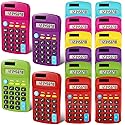 Enjamyo 12 Pieces Pocket Calculators,Pocket Mini Calculators,8 Digit Display Basic Calculator,Solar Battery Dual Power Function Calculator