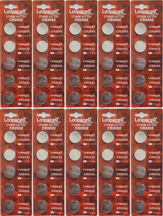 Loopacell CR2032 Lithium 3V 50 Batteries