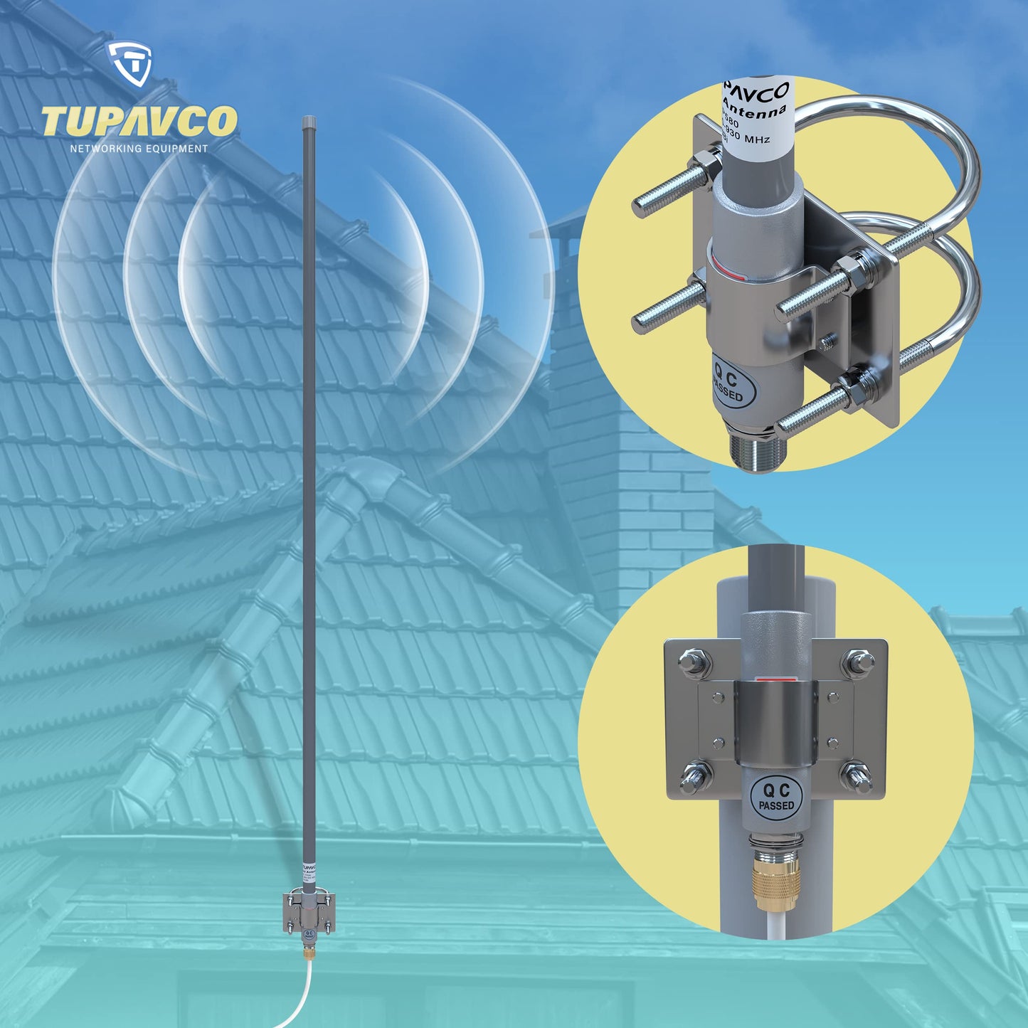 LoRa Antenna - 915MHz 9dBi Omni Directional (900-930MHz) Outdoor 52in (4' 4") Long-Range External High-Gain for Hotspot HNT Mining/Miner - Pole Mast