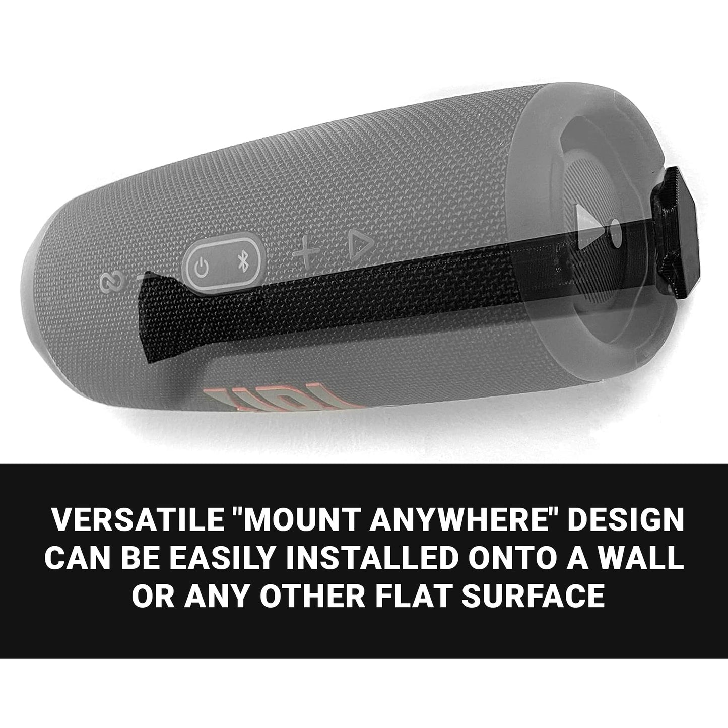 Spartan Mounts Compatible with JBL Charge 5 Bluetooth Speakers | Low Profile Wall Mount Anywhere Design for Home, Office, Studio, Garage, Dorm, Patio