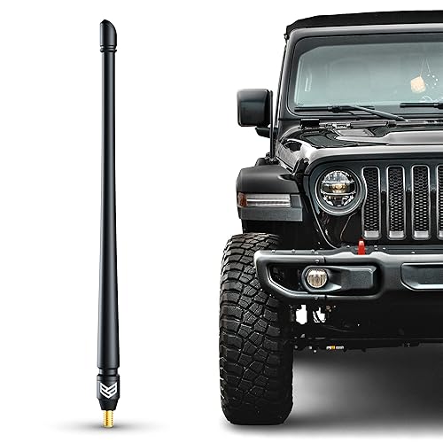 Ronin Factory Short Antenna for Jeep Wrangler Rubicon Gladiator Sahara Sport 4xe JK JL 2007-2023 Jeep Wrangler Accessories Jeep Gladiator Accessories