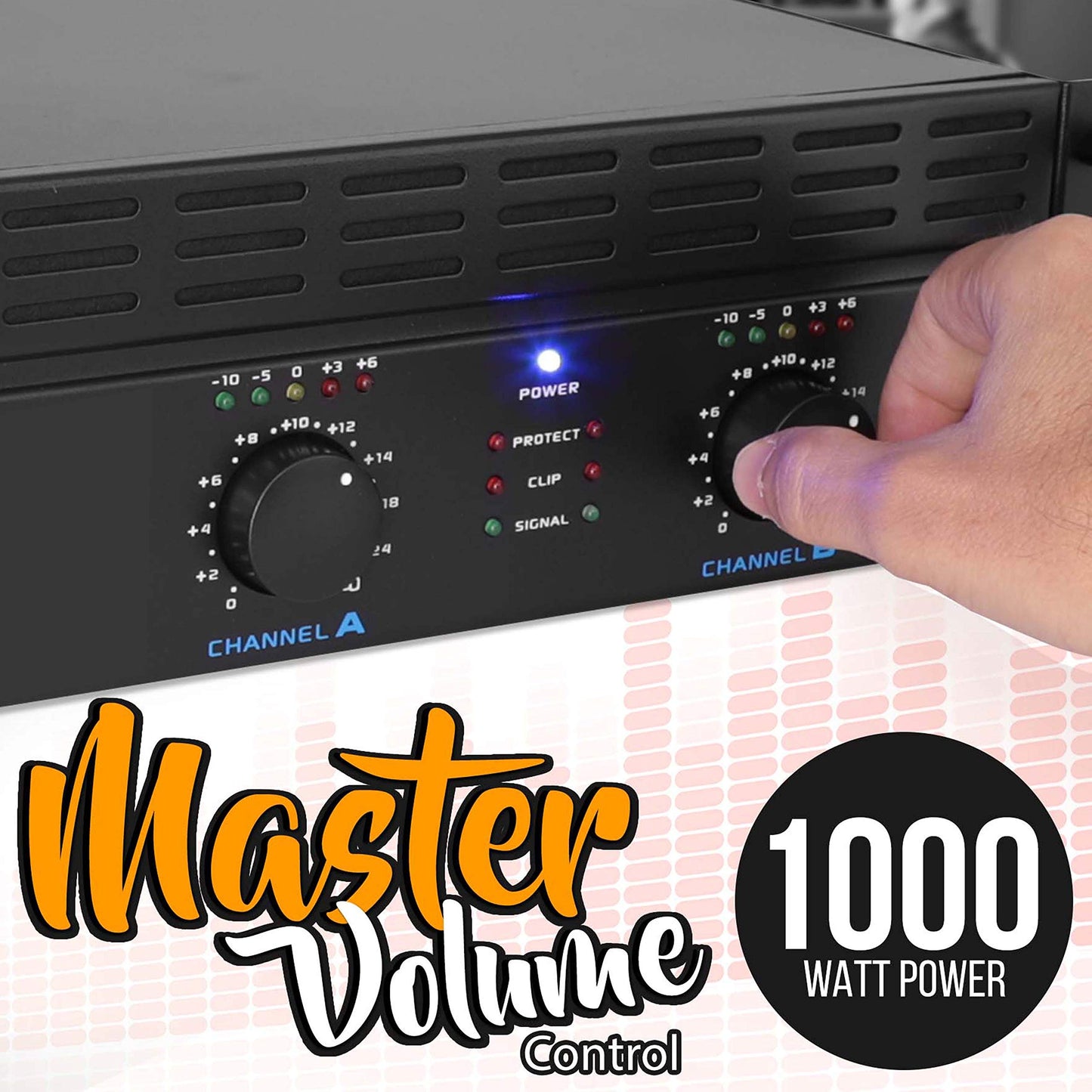 Pyle Professional Audio Bluetooth Power Amplifier - 2-Channel Rack Mount Bridgeable, LED Indicators, Shockproof Binding Posts, Cooling Fans 1000 Watt