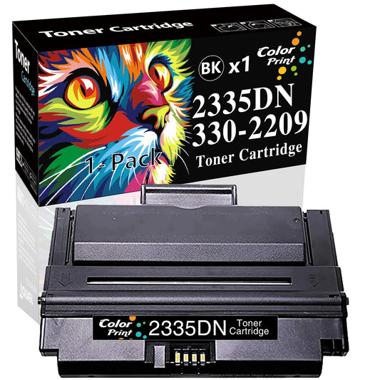 (1-Pack, Black, High Yield) ColorPrint Compatible 2335DN Toner Cartridge Replacement for Dell 2335 2355DN 2355 6,000 Pages Work with CR963 HX756 NX993