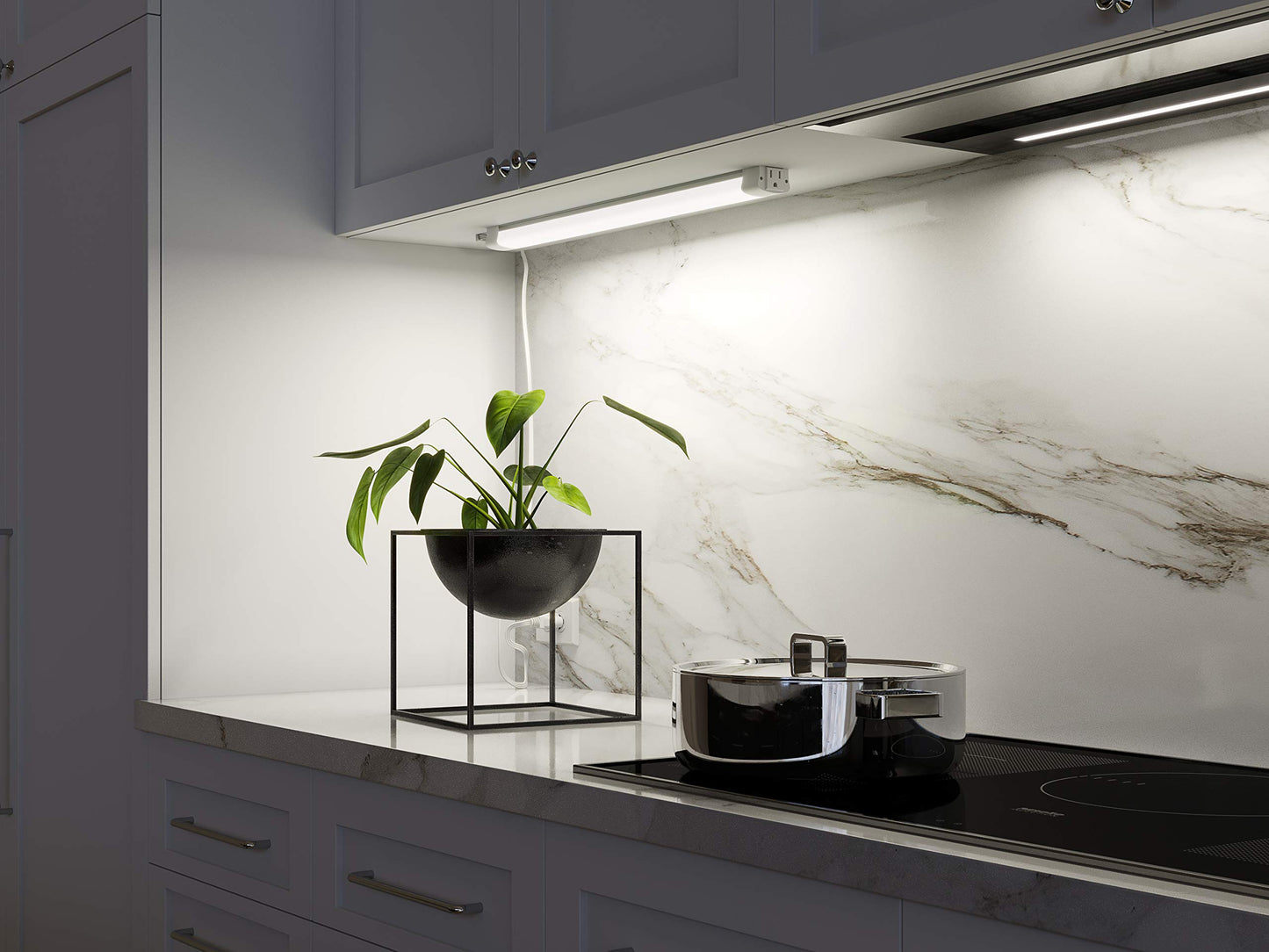 Good Earth Lighting 24-Inch Under Cabinet Light - LED Light Bar - Linkable Outlet - Under Counter Lighting - Damp Location - 2000 Lumens - 4000K