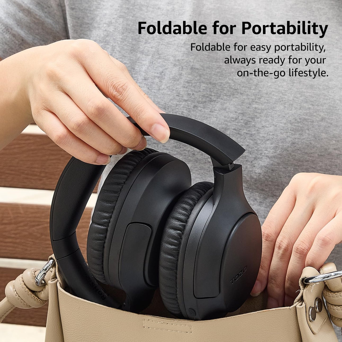 TOZO HA1 Bluetooth 5.4 Over Ear Headphones, 70H Playtime with Mic, Foldable Wireless Headset, Deep Bass Stereo Sound Customizable 32 EQ Music Mode…
