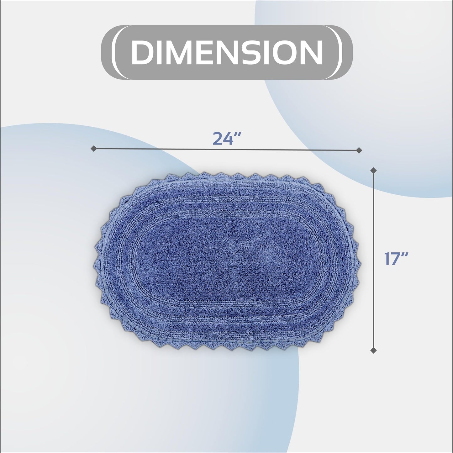 Better Trends Lilly Crochet 17x24 Oval Bath Rugs & Reversible Rugs, Bath mats for Bathroom, Luxurious 100% Cotton Bath Rug & Water Absorbent Bathroom…