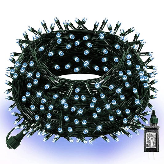 Dazzle Bright 300 LED Christmas String Lights, 100 FT Connectable Waterproof String Lights Green Wire with 8 Modes, Christmas Decorations for Indoor