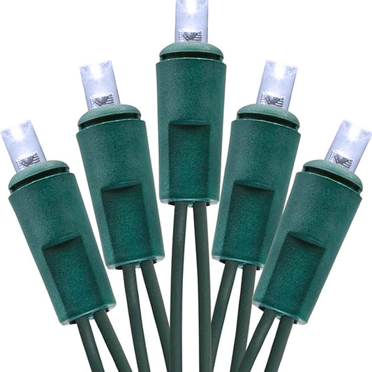 60 LED Mini Christmas Lights Cool White Green Wire String Lighting Indoor Outdoor Xmas Tree Garden Holiday Party Decor UL Certified Indoor & Outdoor