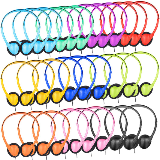 ZNXZXP 30 Pack Headphones Bulk for School Classroom,Wired Headphones for Students Teens boy Girl, Wholesale 3.5mm Jack for Library Airplane (Mixed…