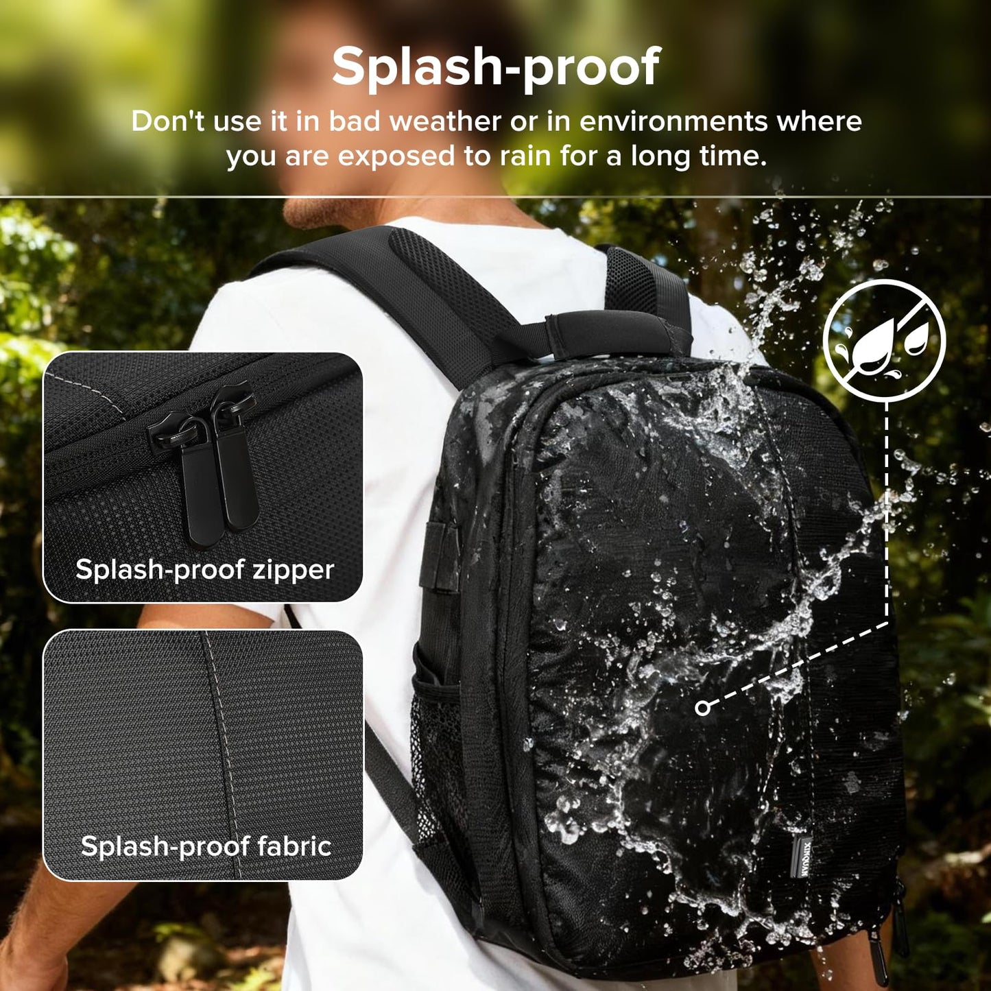 Heliora Camera Backpack Bag Small- Waterproof Professional DSLR Camera Bag Photography Backpack with Customizable Interior, for Canon Nikon Sony