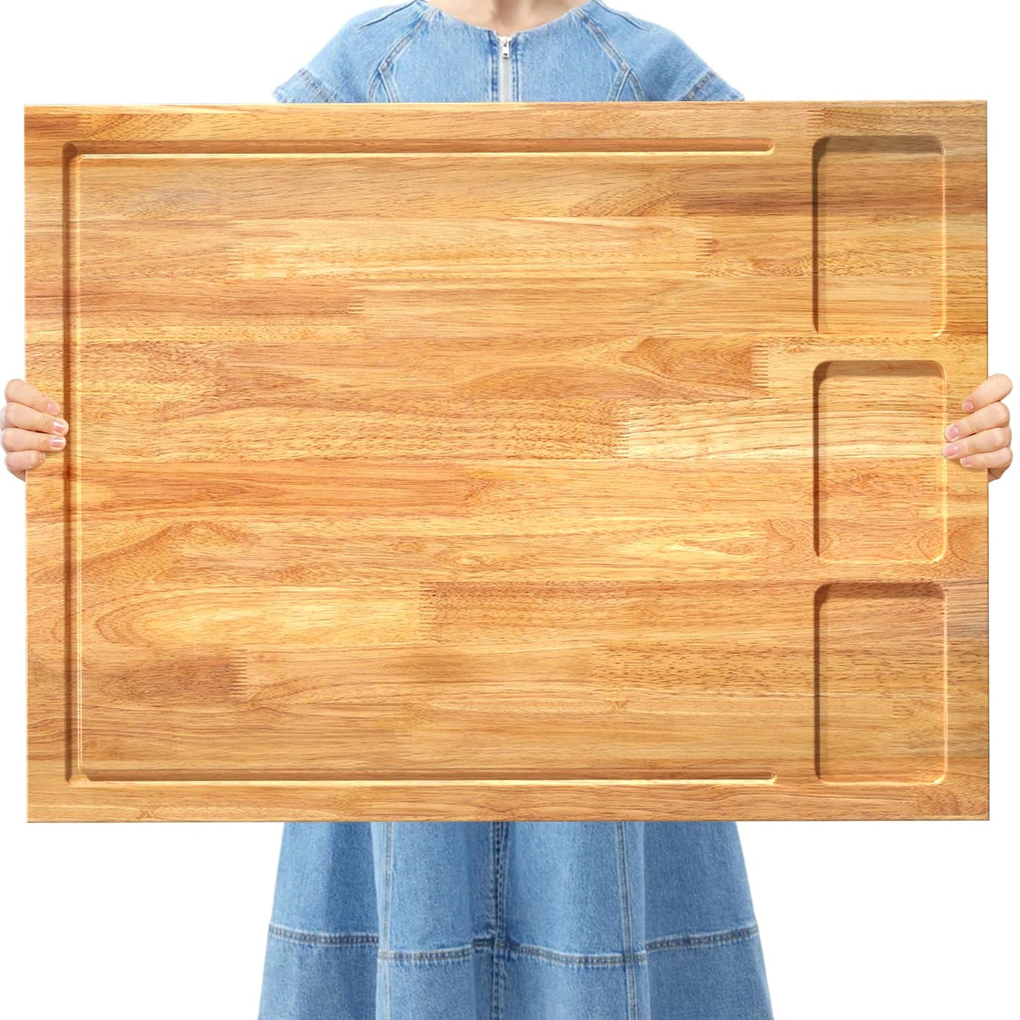 32x23.5inches Extra Large Solid Wooden Cutting Board and Stovetop Cover, 2 in 1 Stove Top Cover Chopping Board with Detachable Legs and Juice Groove…