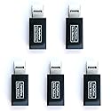 PortaPow USB Data Blocker (Black 5 Pack) - Protect Against Juice Jacking