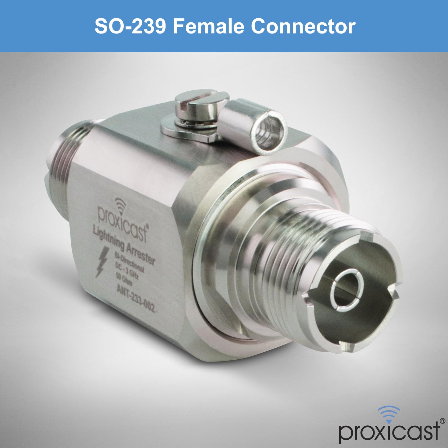 Proxicast Coaxial Lightning Arrester/Suppressor with UHF SO-239 Female Connectors - Pro-Grade Coax Cable Surge Protector for RF, HF, VHF, UHF, CB