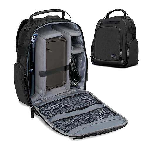 USA Gear Audio Equipment Backpack Fits Audio-Technica System 10, Shure BLX4 Microphone System, Sennheiser EW-DP & more Wireless Mic System - Wireless