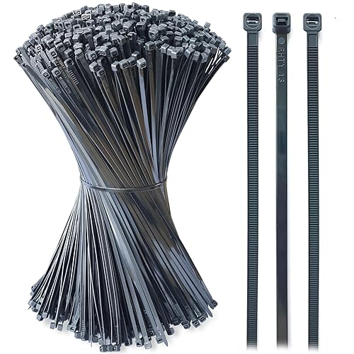 1500 Pack Zip Ties 14 inch, Black Cable Zip Ties 50 lbs Tensile Strength Nylon Self-Locking Wire Ties Wraps for Outdoor and Indoor Use by ECRABONE