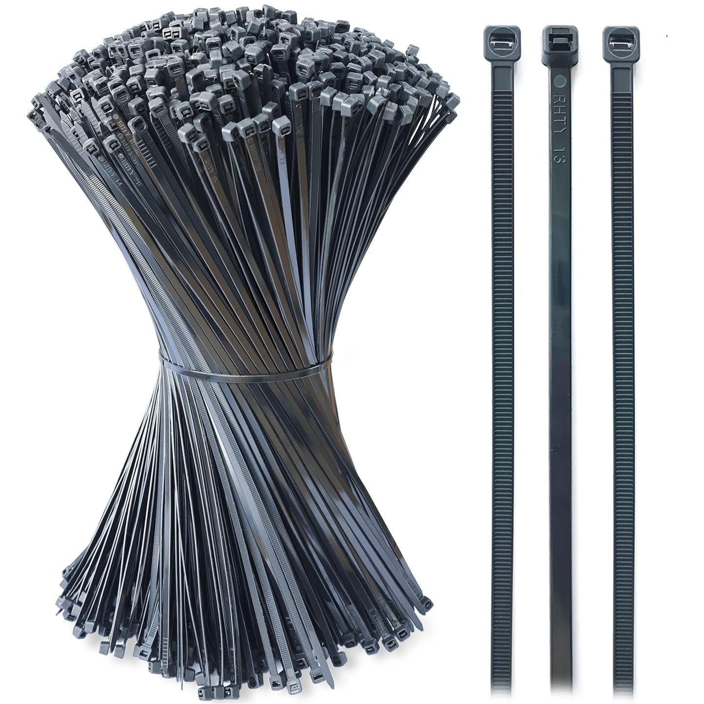 1500 Pack Zip Ties 14 inch, Black Cable Zip Ties 50 lbs Tensile Strength Nylon Self-Locking Wire Ties Wraps for Outdoor and Indoor Use by ECRABONE