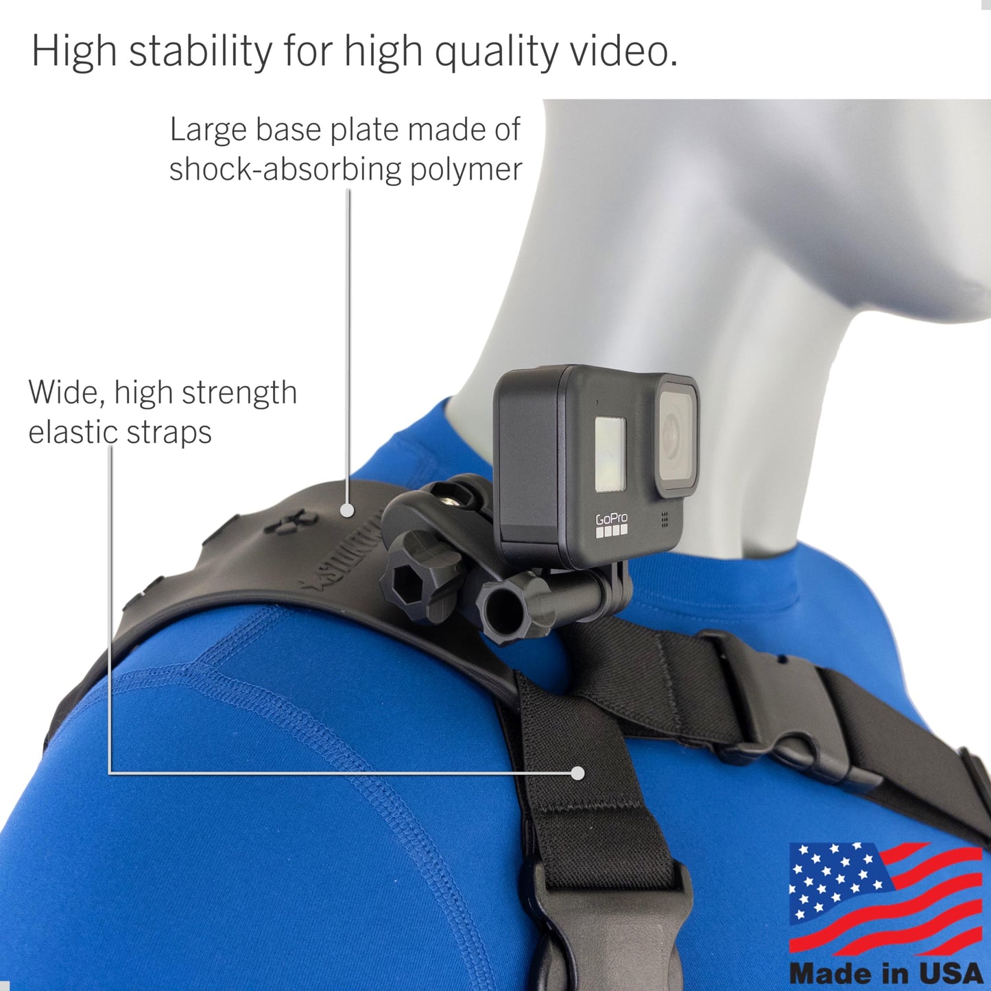 STUNTMAN 360 High Stability Shoulder Mount for Action Cameras - Fits GoPro, DJI Osmo (Action 5 Pro, 4, 3, 2), Insta360 (Ace Pro, Ace, ONE RS, ONE R)