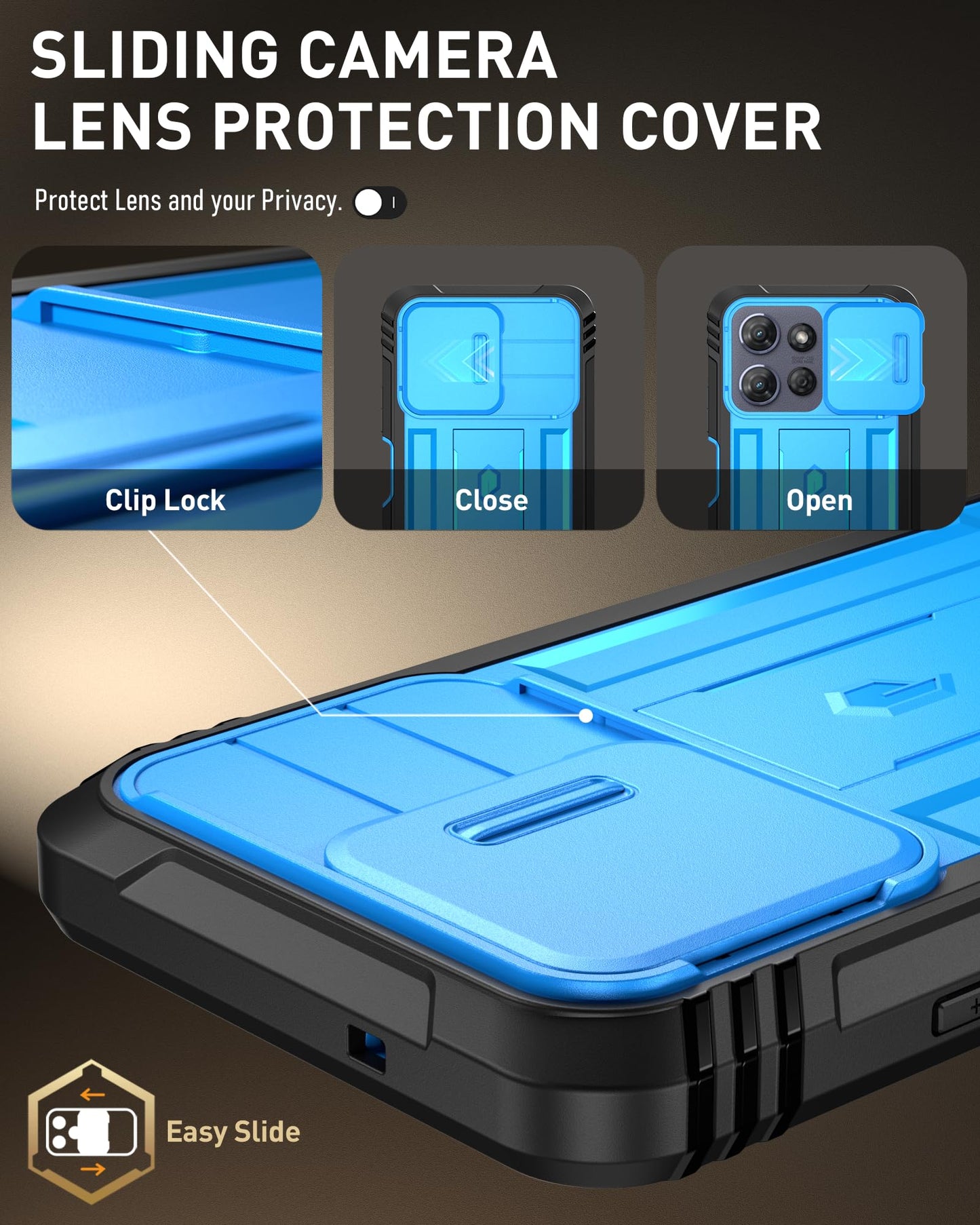Poetic Revolution Case for Motorola Moto G Power 5G 2026 / Moto G Power 5G 2025, [Slide Camera Cover], Full-Body Military Grade Shockproof Cover