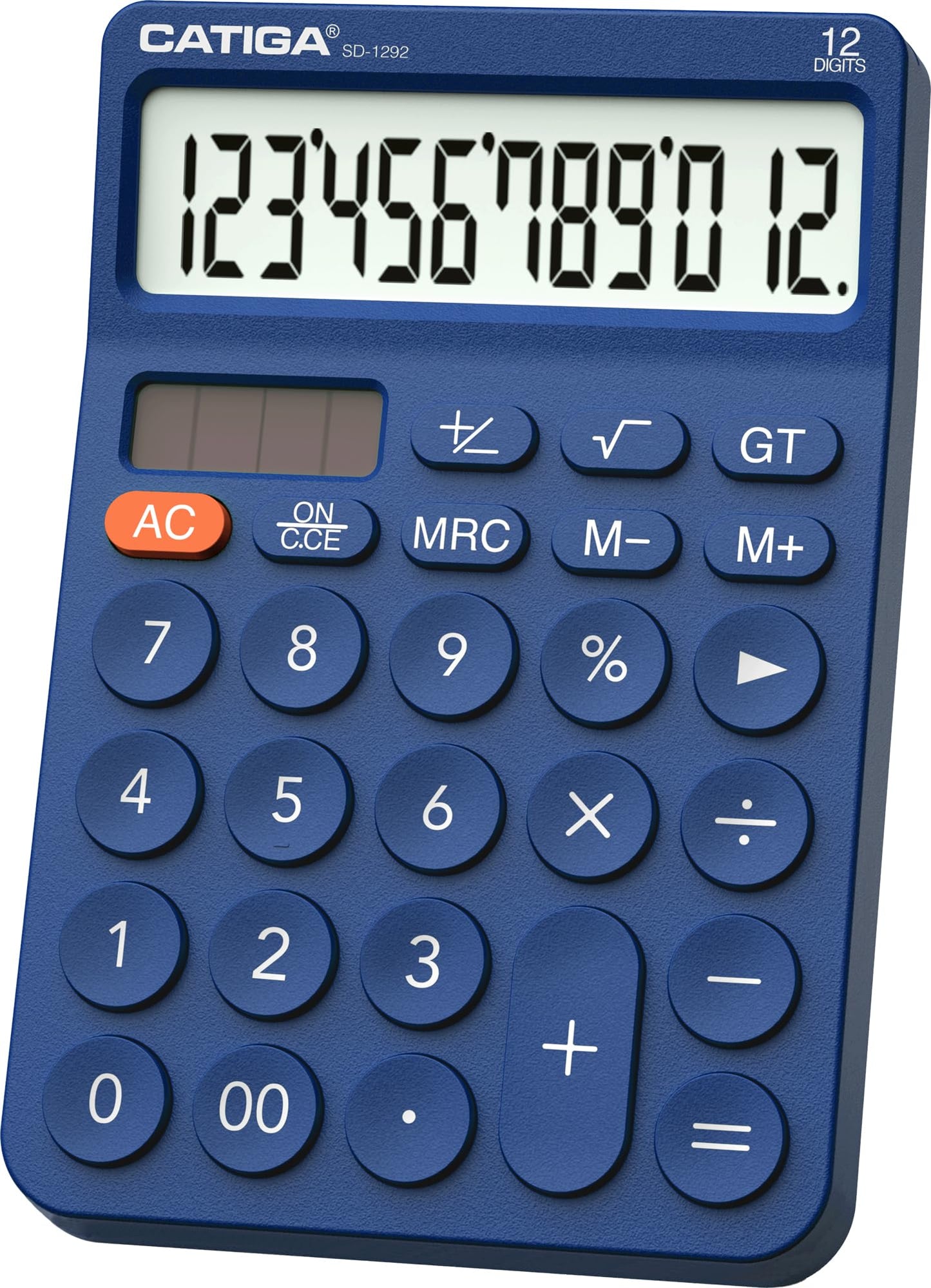 CATIGA 12 Digit Desktop Calculator Basic Desk Calculator with Large LCD Display, Big Buttons, 4 Function, Solar and Battery Dual Power, for Office