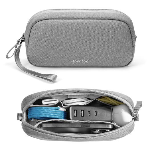 tomtoc Electronics Organizer Travel Case, Water Resistant Travel Bag Cable Organizer for Essentials, Tech Pouch Accessories Carry Storage for Cord