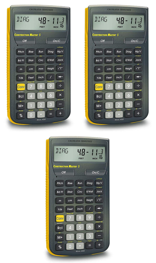 Calculated Industries 4050 Construction Master 5 Construction Calculator Pack of 3
