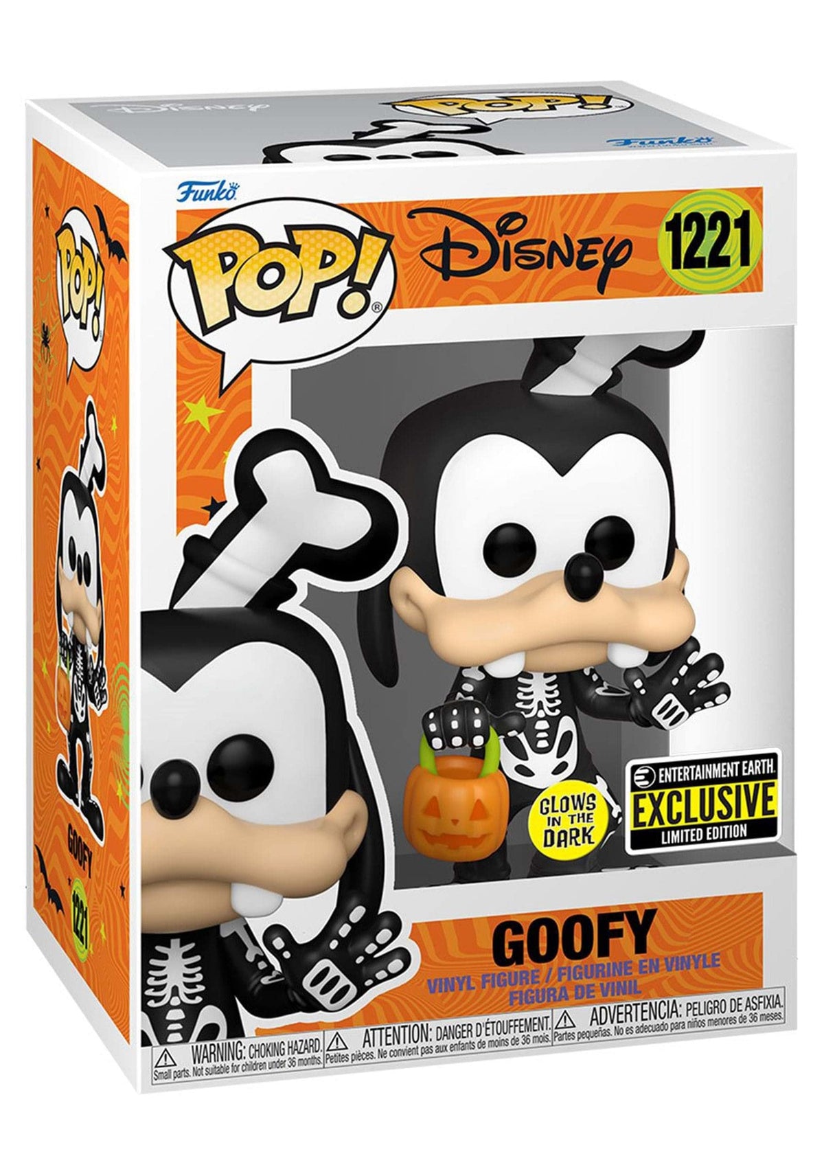 Funko Pop! Disney - Goofy (Skeleton) Glow in The Dark Figure (Entertainment Earth Exclusive)