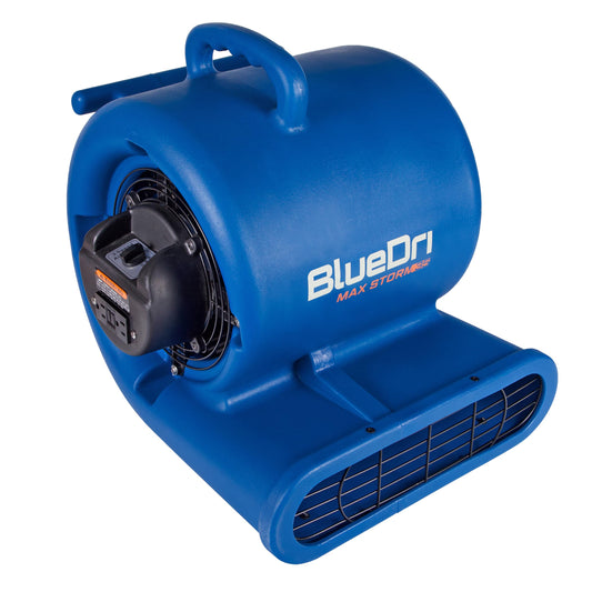 BlueDri Max Storm 35 1/3 HP 2900 CFM Air Mover Blower Floor Fan for Industrial Water Damage Flood Restoration Carpet and Floor Drying Blower Fan
