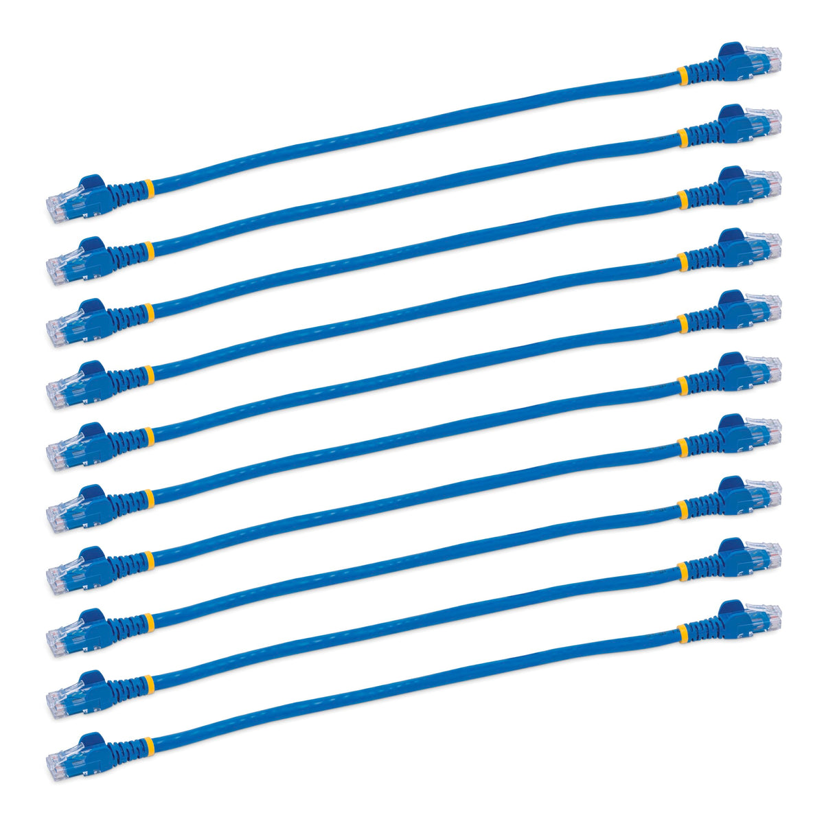 StarTech 1ft Cat6 Snagless Cable, 10 Pack, Blue (N6PATCH1BL10PK)