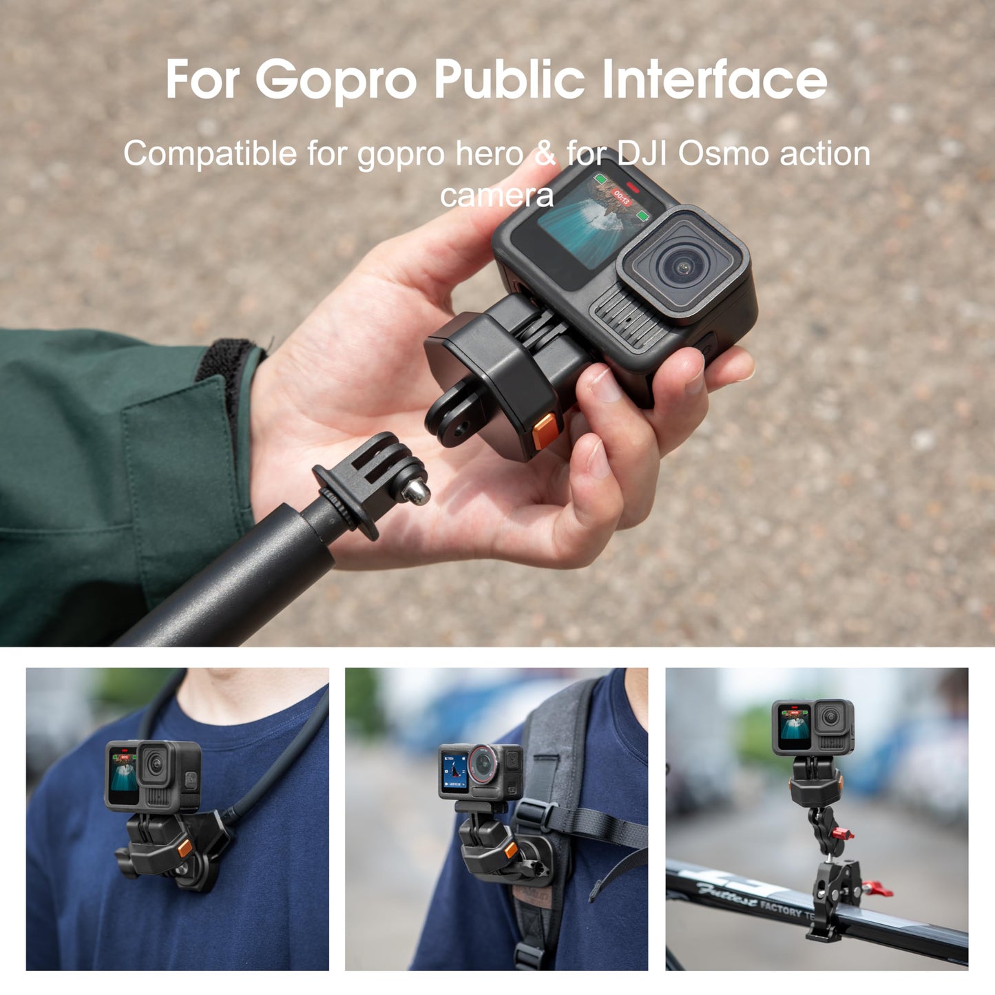 Quick Release Plate Mount for DJI Osmo Action 6 5 pro for Gopro Hero 13 12 11 10 9 8 Claw Tripod QR Adapter, Quick Setup Kit Compatible with Gopro