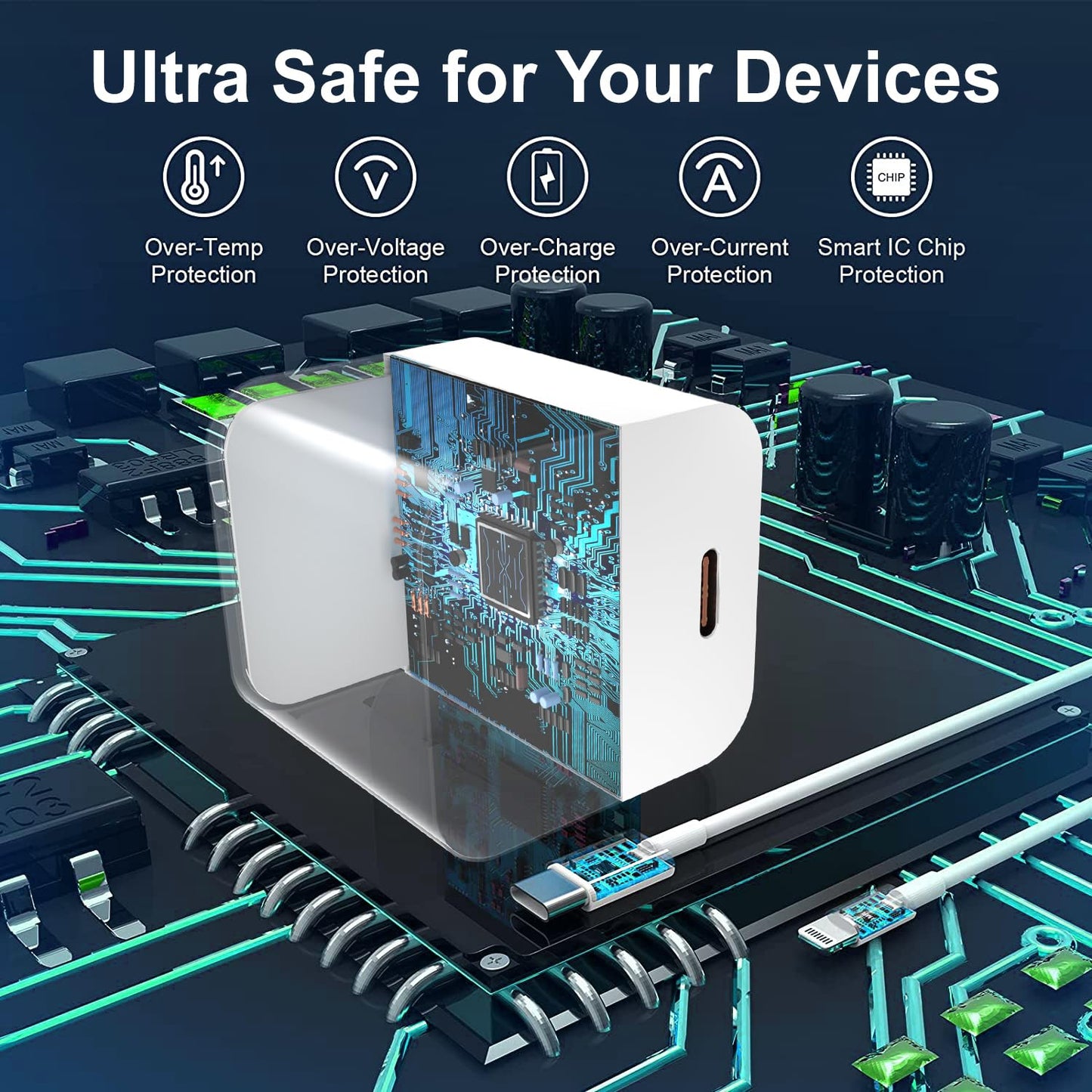 20W USB-C Fast Charger 2Pack for iPhone 16/15/14 PD 3.0 Wall Charger Brick