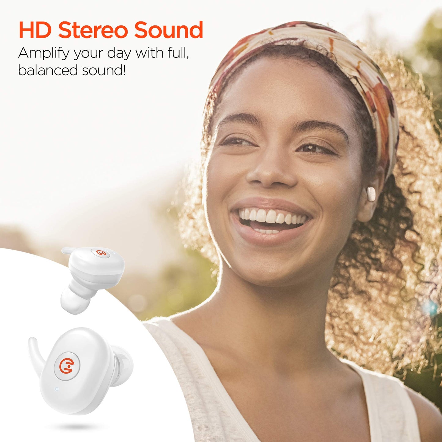 HyperGear Active True Wireless Bluetooth Earbuds - Noise Cancelling Mic, HD Stereo Sound, Touch Control, Quick Pairing, IPX5 Waterproof, Charging Case