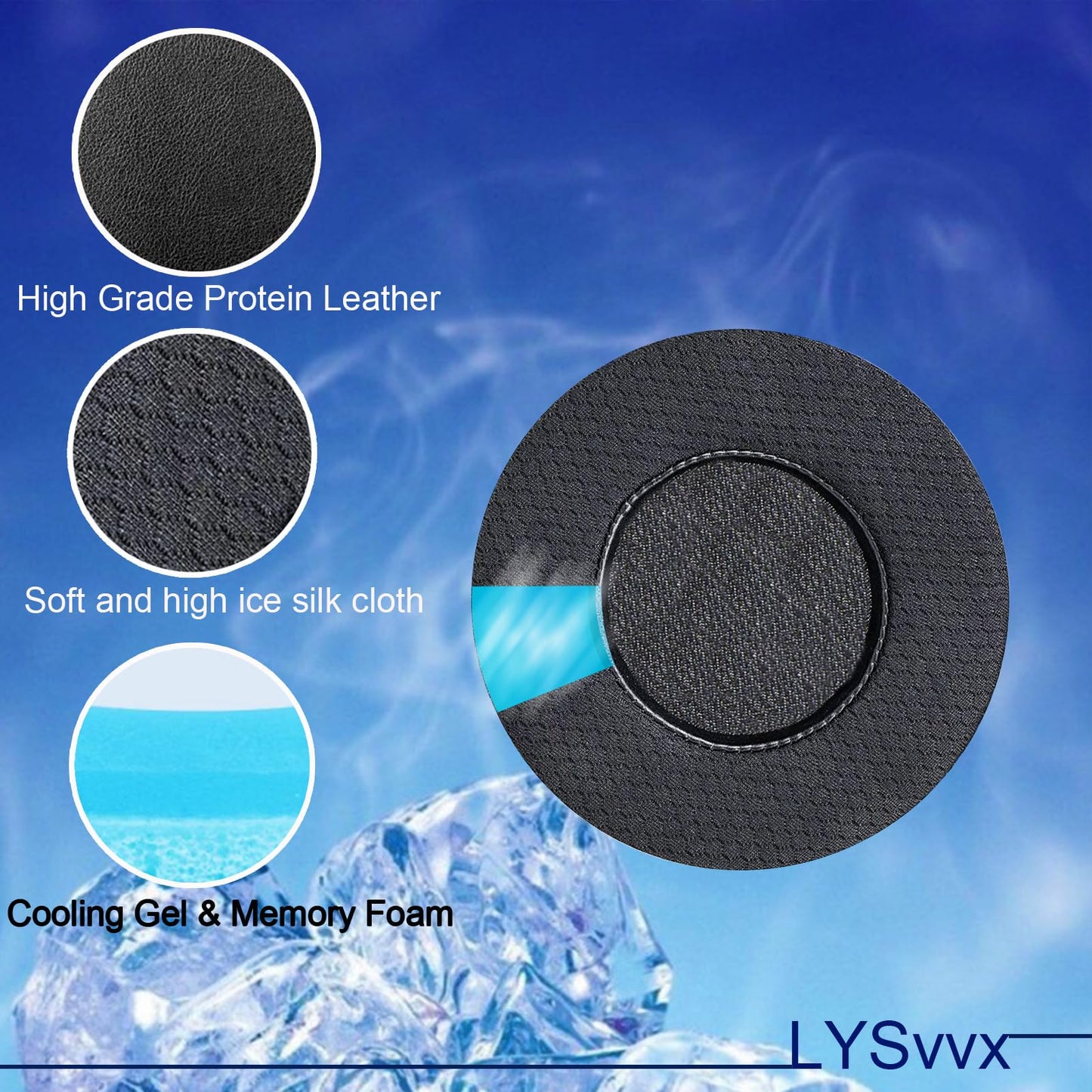 Virtuoso Ear Pads - Hybrid Fabric Cooling Gel Replacement Earpads for Corsair Virtuoso Gaming Headset(Black)