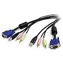 StarTech.com 10 ft 4-in-1 USB VGA KVM Cable with Audio and Microphone - VGA KVM Cable - USB KVM Cable - KVM Switch Cable (USBVGA4N1A10), Black