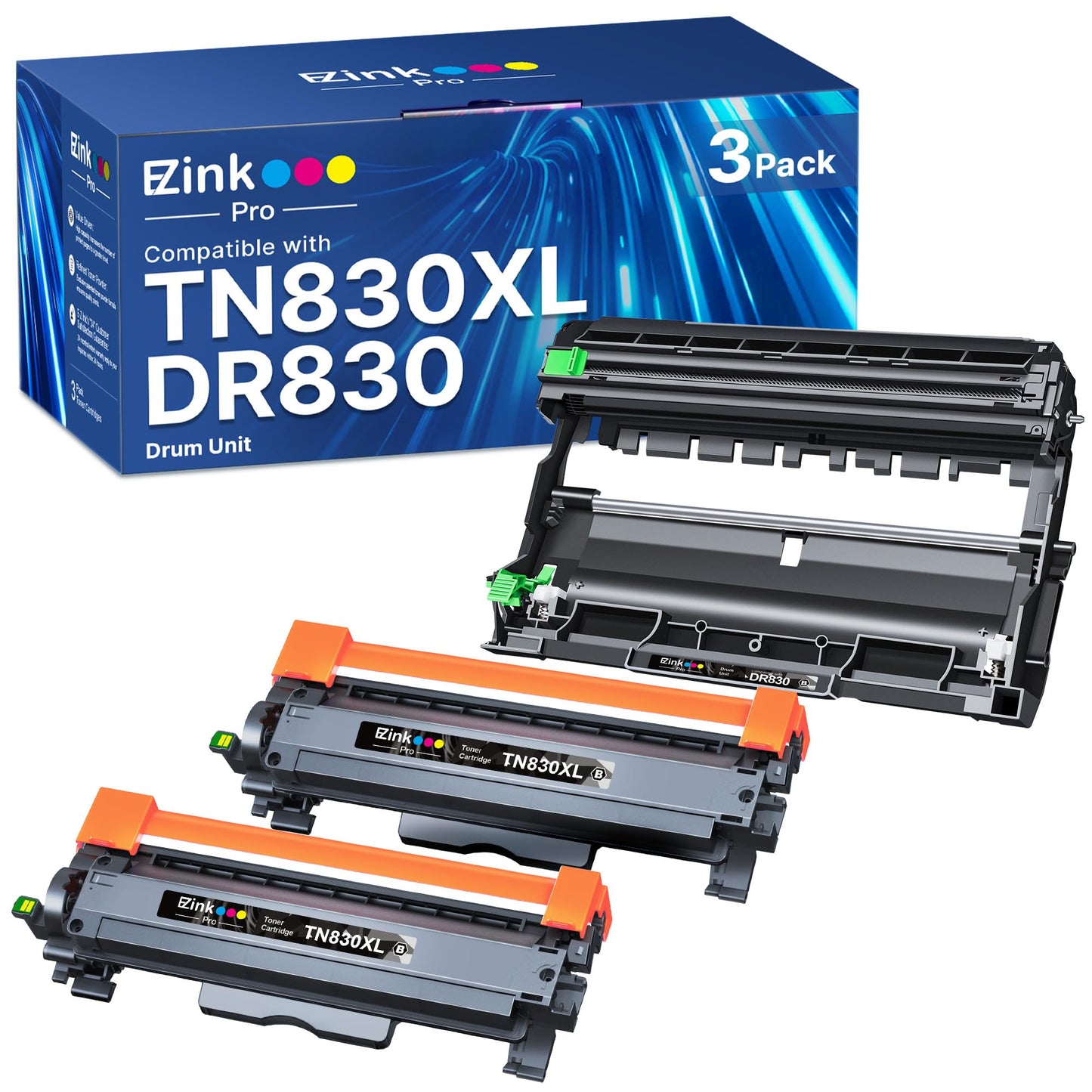 E-Z Ink Pro for Brother TN830XL Toner and DR830 Drum Unit Replacement for Brother Printer HL-L2405W HL-L2400D HL-L2460DW HL-L2465DW HL-L2480DW