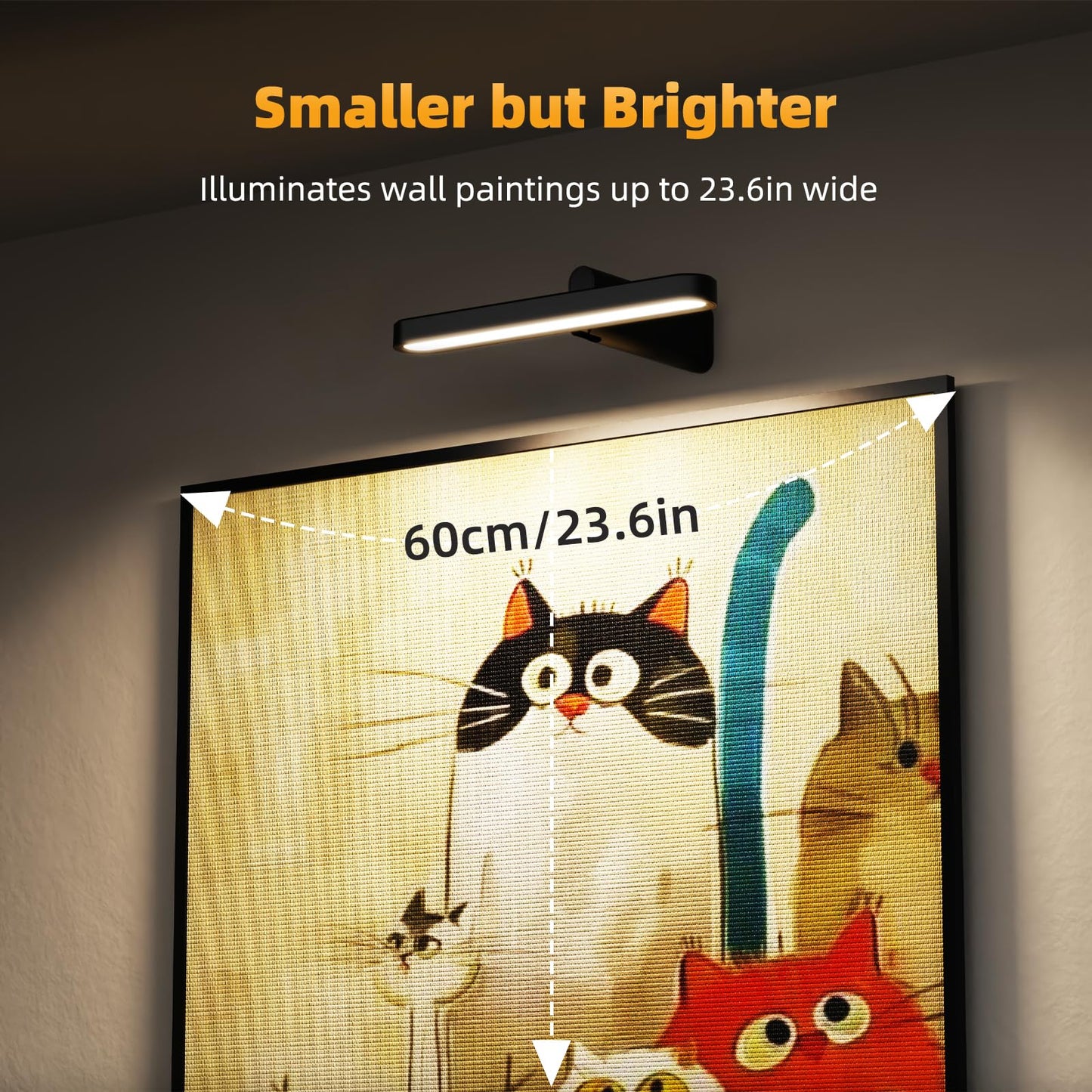 Picture Lights for Wall Battery Operated 4800mAh, 10inch Rechargeable Display Light with Remote/Rotatable, Dimmable/3CCT LED Art Cordless Lamp