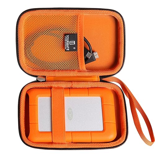 Tourmate Hard Case Compatible for LaCie Rugged Mini 1TB/ 2TB/ 4TB/ 5TB External Hard Drive Portable HDD, Hard Travel Case for Rugged Thunderbolt USB