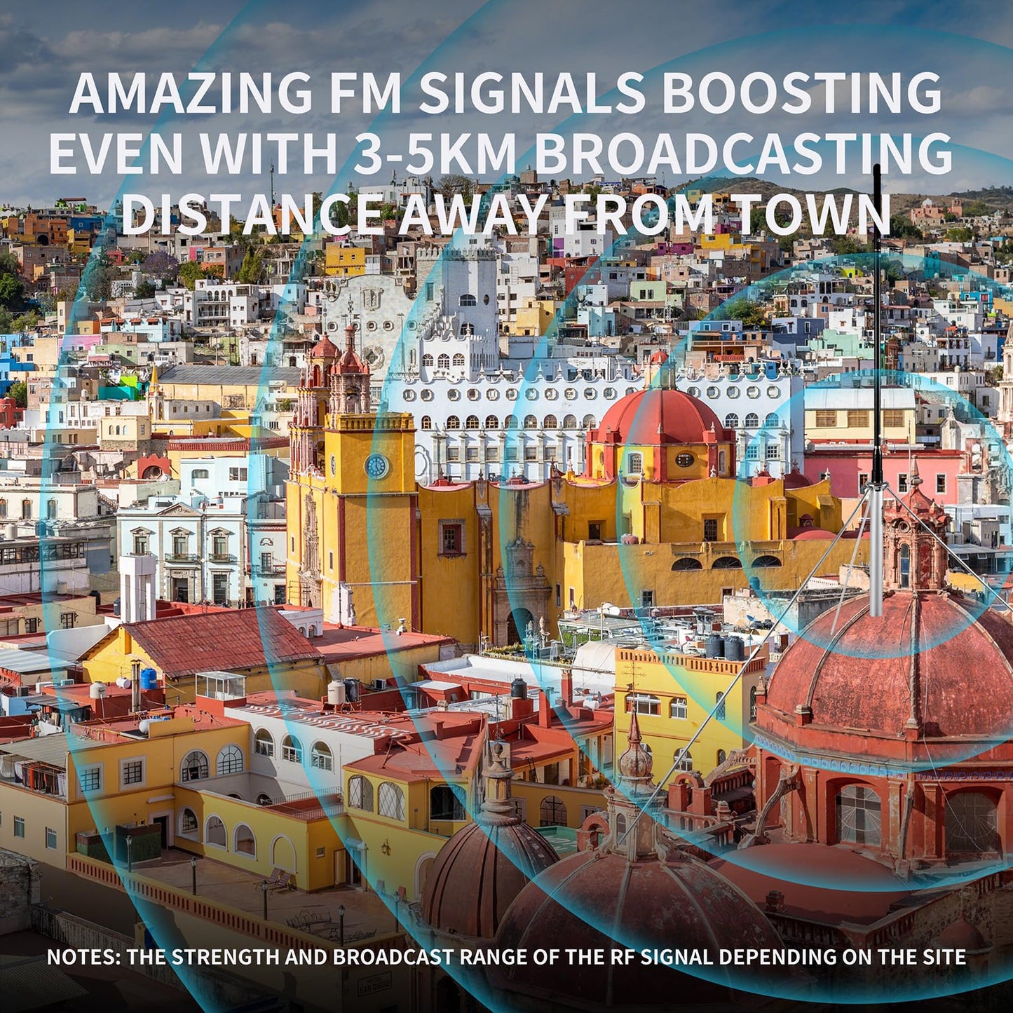 FMUSER GP100 1/4 Wave Outdoor FM Transmitter Antenna (88-108MHz), Professional Ground Plane Antenna for 0.5W-100W Broadcast Transmitters, Waterproof
