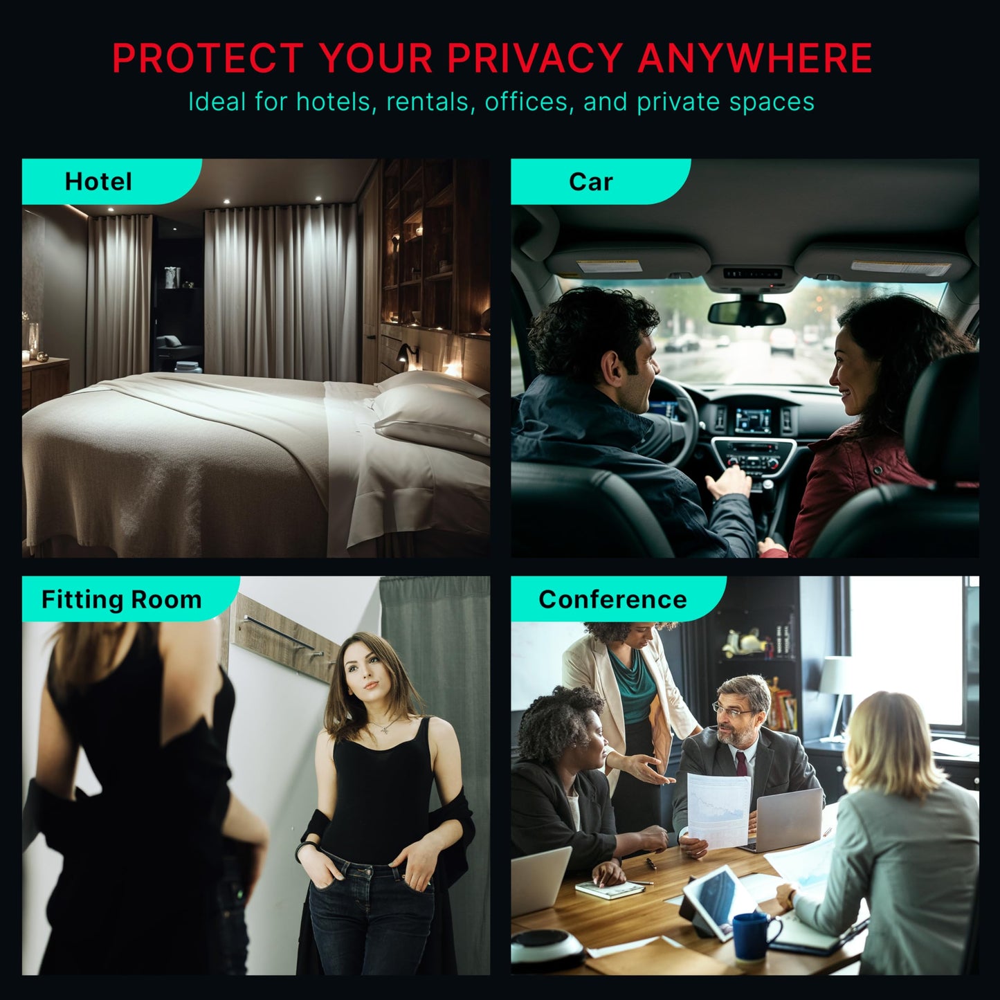 SKYCLOAK Hidden Camera Detectors - 2026 Portable Hidden Camera Detector & Bug Detector, Travel Gadgets for Privacy, Hotel Safety Devices, Tech
