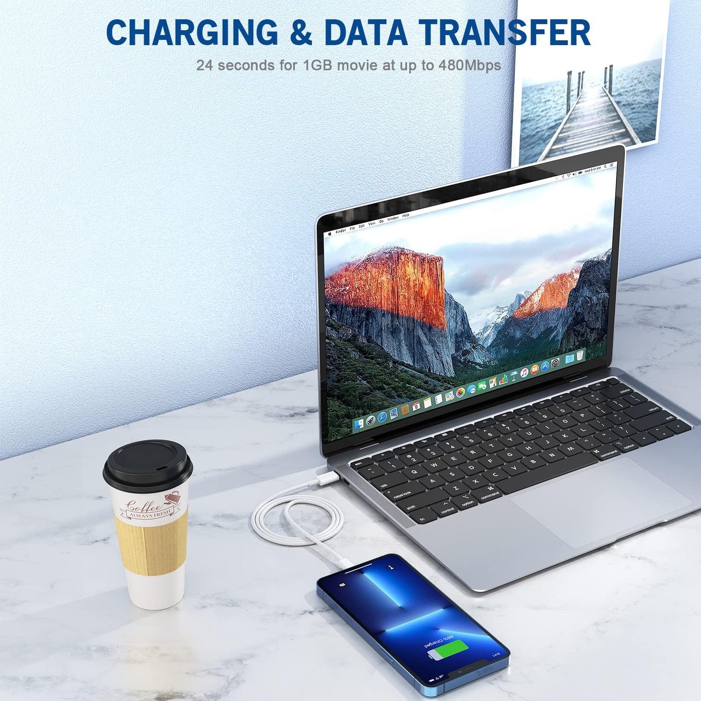 iPhone Fast Charger, 20W[Apple MFi Certified] USB Type C Fast Charging Block Power Delivery Lightning Charger with 3.3ft Lightning Cable for iPhone 13