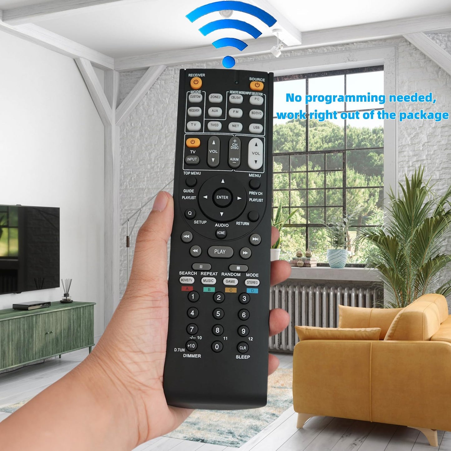 Replacement Remote Control Fit for Onkyo TX-NR906 TX-SR806 TX-NR626 HT-R520 A/V AV Receiver