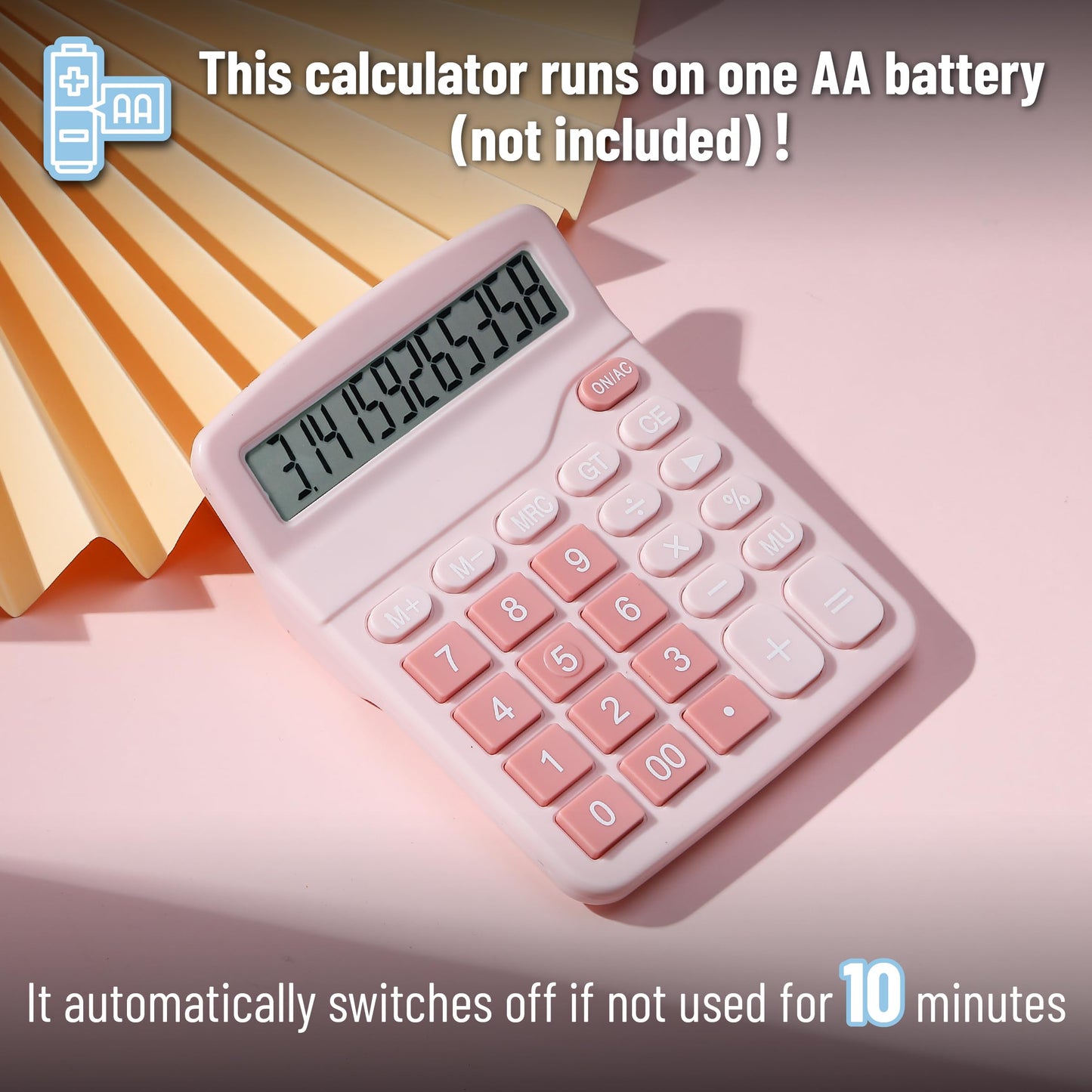 Mr. Pen Pink Large Display Desktop Calculator