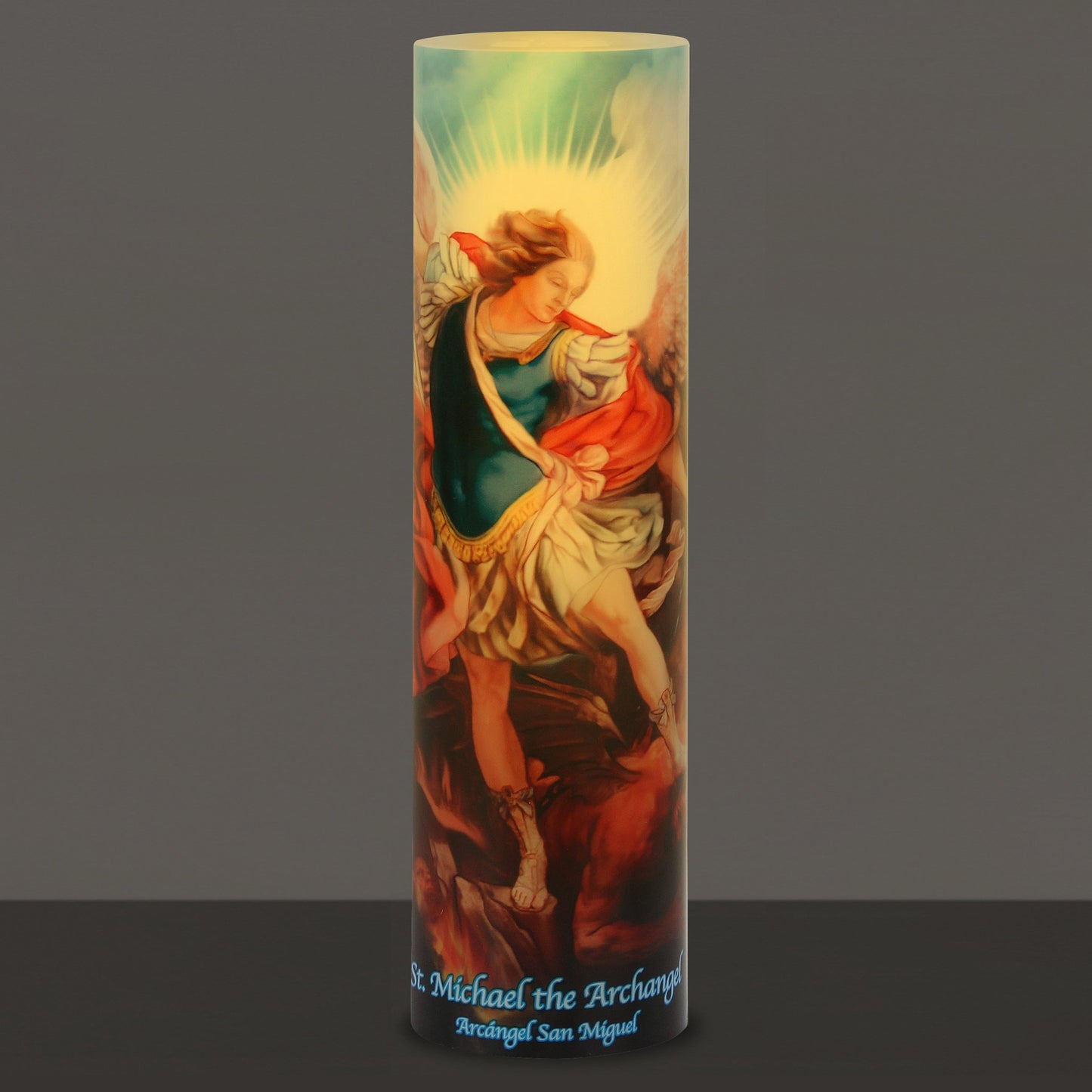 THE Saints Collection Saint Michael Archangel, LED Flameless Devotion Prayer Candle, Religious Gift, 6 Hour Timer for More Hours of Enjoyment