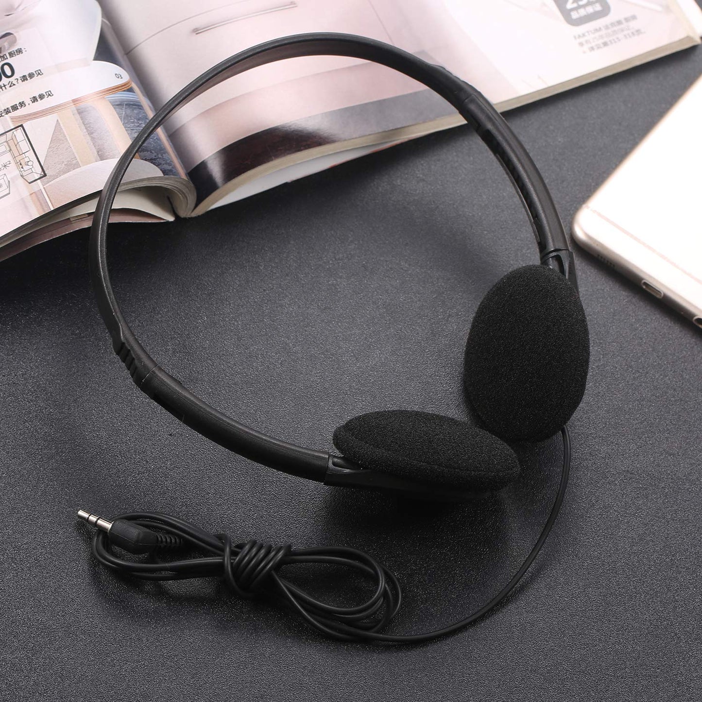 CN-Outlet 100 Pack Classroom Headphones Bulk for School Students Kids Teen Children and Adults, Wholesale Sturdy Wired Headphones Classroom Earphones…