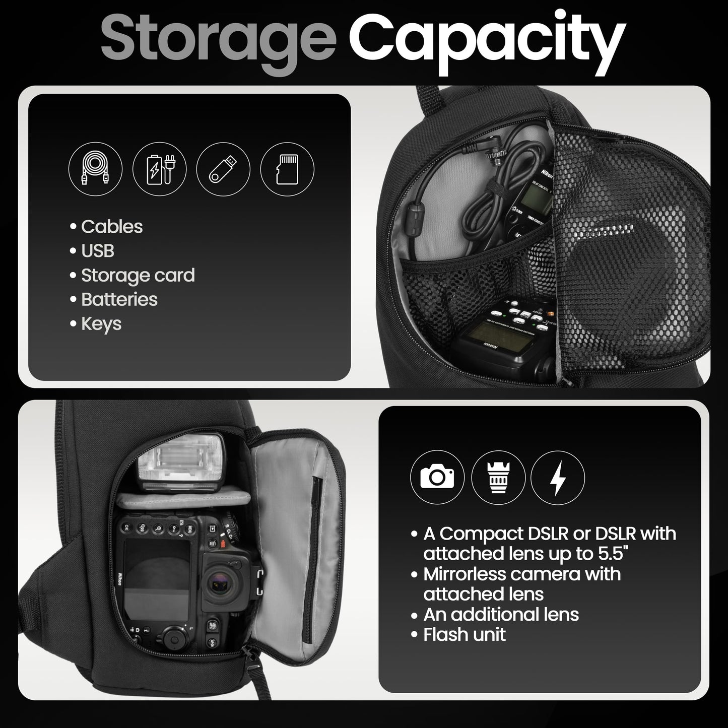 Tamrac Jazz 76 v2.0 Camera Sling Bag, Photography Backpack, Camera Case for Photography Accessories, Compact Camera Shoulder Bag for DSLR